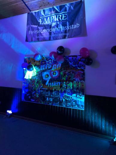 Abiparty der EGS Höchst in einer Halle in Mümlingcrumbach